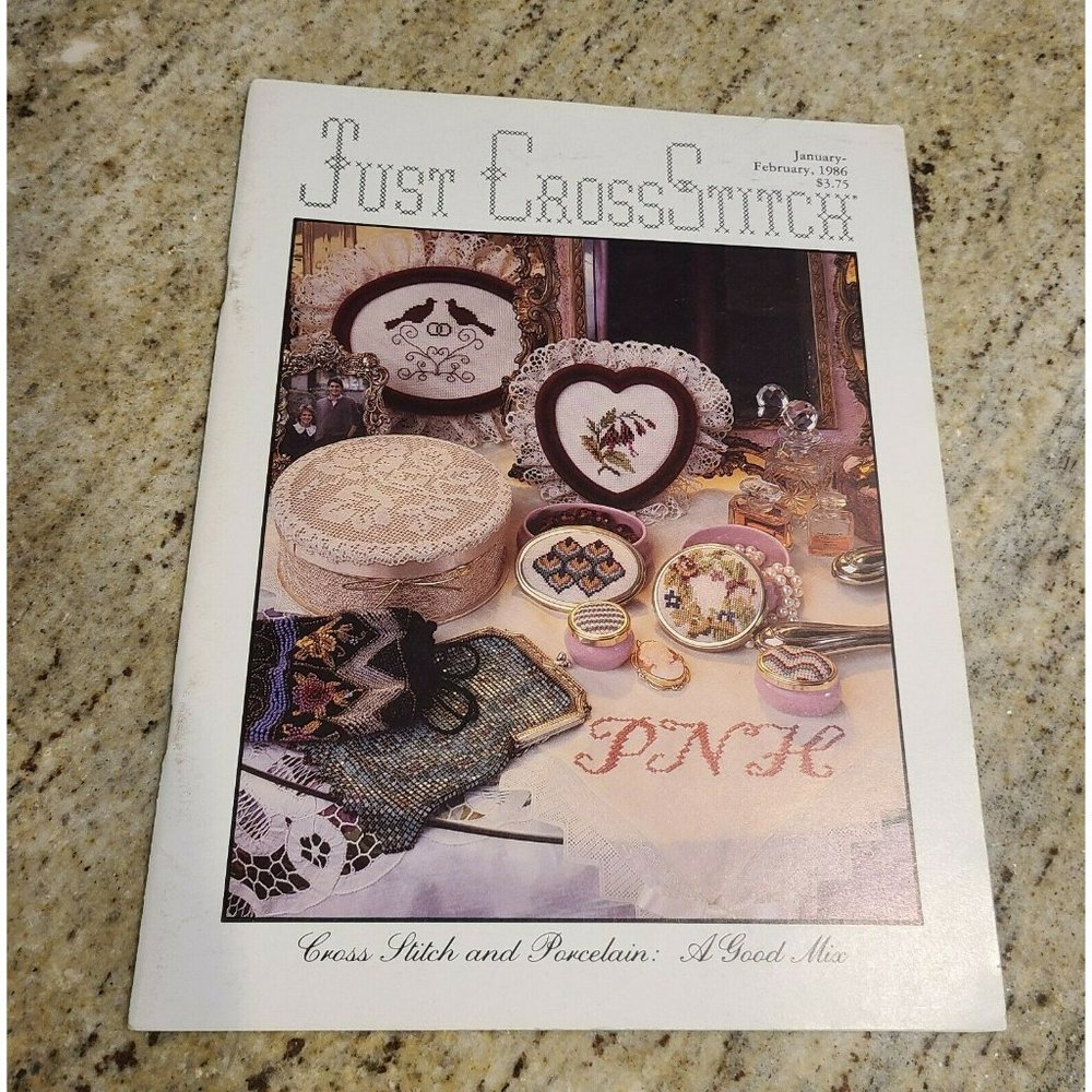 Just Cross Stitch Magazine January/February 1986 Horse Birds Prayer Bunny